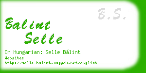 balint selle business card